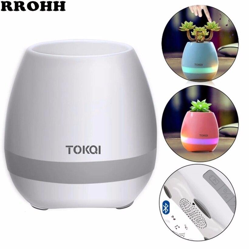 Hot Music LED Flower Pot Speaker Smart Wireless Finger Bluetooth Switch Office Living Room Decoration Home Speaker Desk Touch