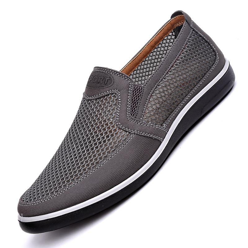 2019 New Summer Mesh Shoes Men Slip-On Flat Sapatos Hollow Out Comfortable Father Shoes Man Casual Moccasins Basic Espadrille