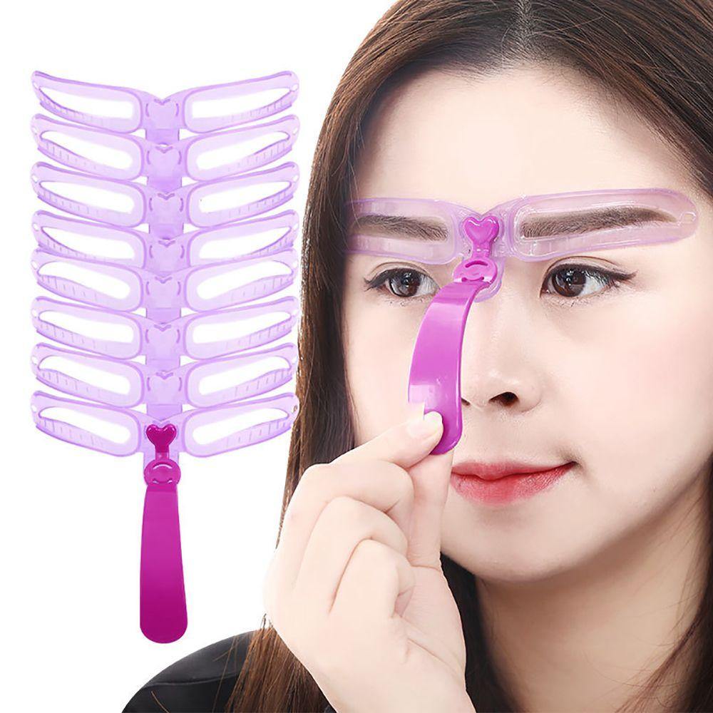 8pcs\set Eyebrow Stencils Reusable Eyebrow Shaping Brow Template DIY Eye Brow Drawing Guide Template Card Model Makeup Tools