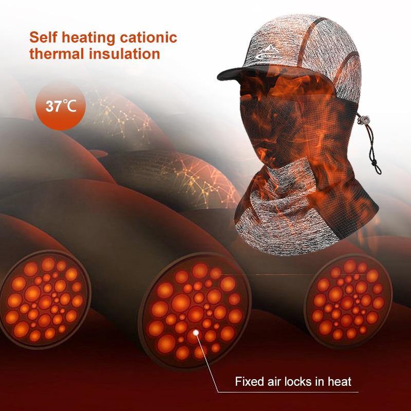 Winter Warm Self-heating Cap Cycling Sport Full Face Mask Scarf Outdoor Windproof Headwear Balaclava Camping Skiing Fishing Hat
