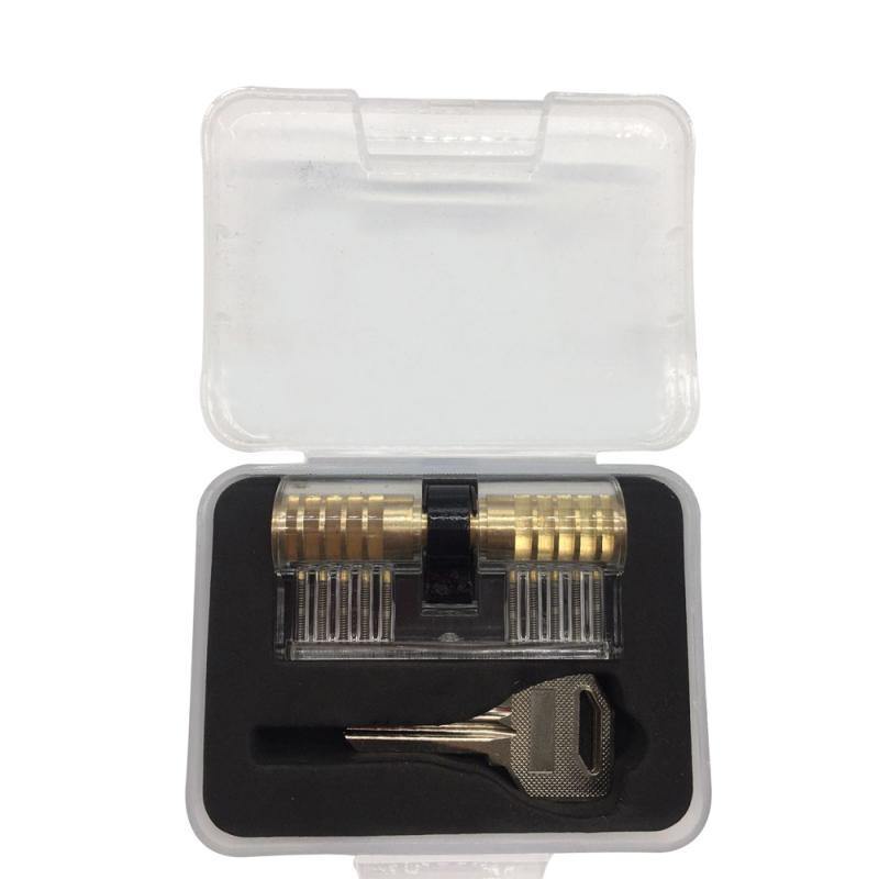 17Pcs 2 Locks Locksmith Tools Unlocking Lock Pick Set Practice Key Extractor Padlock Tool Kits With Bag