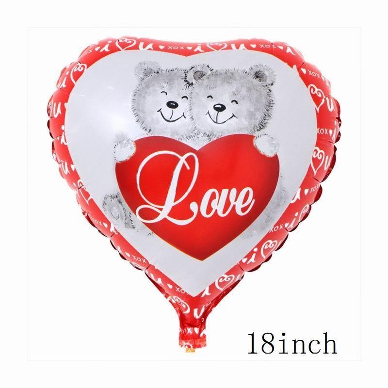 100x76cm Double Bear Hug Heart Balloons Foil Cartoon Bear I Love You Wedding Valentine's Day Event Party Balloon Decoration