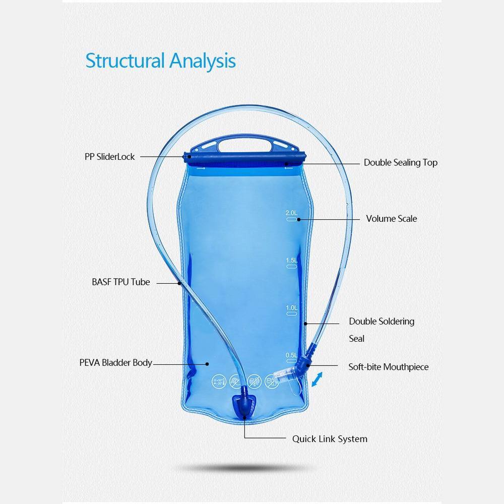 Water Bladder 1L,1.5L,2L,3L Outdoor Sports Camping Portable Water Hydration Pack Bag Backpack Large Capacity Water Bottle
