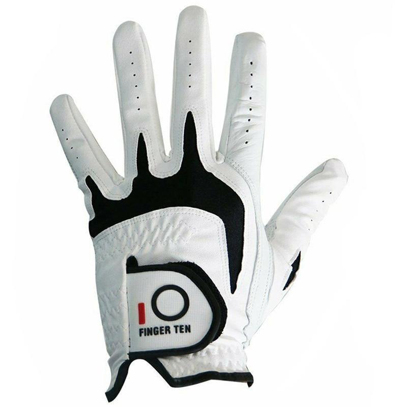 PU Leather Right Hand Golf Gloves Men All Weather Grip Soft Durable Left Hand Lh Rh 2 Pack/Set Golfer Player White Drop Shipping