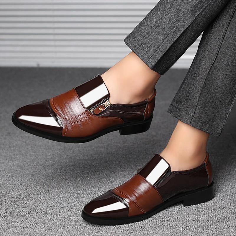 Mazefeng Classic Business Men's Dress Shoes Fashion Elegant Formal  Wedding Shoes Men Slip On Office Oxford Shoes For Men Black