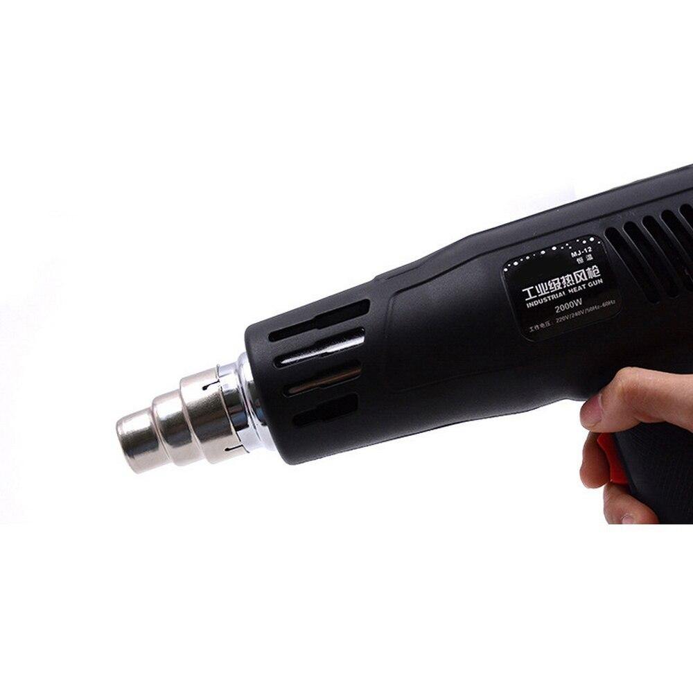 220v 2000w Electric Heat Gun Heat Gun 150-550 Work Temperature Adjustable Nozzle Car Film Bake Dry Remove Paint Thaw Food