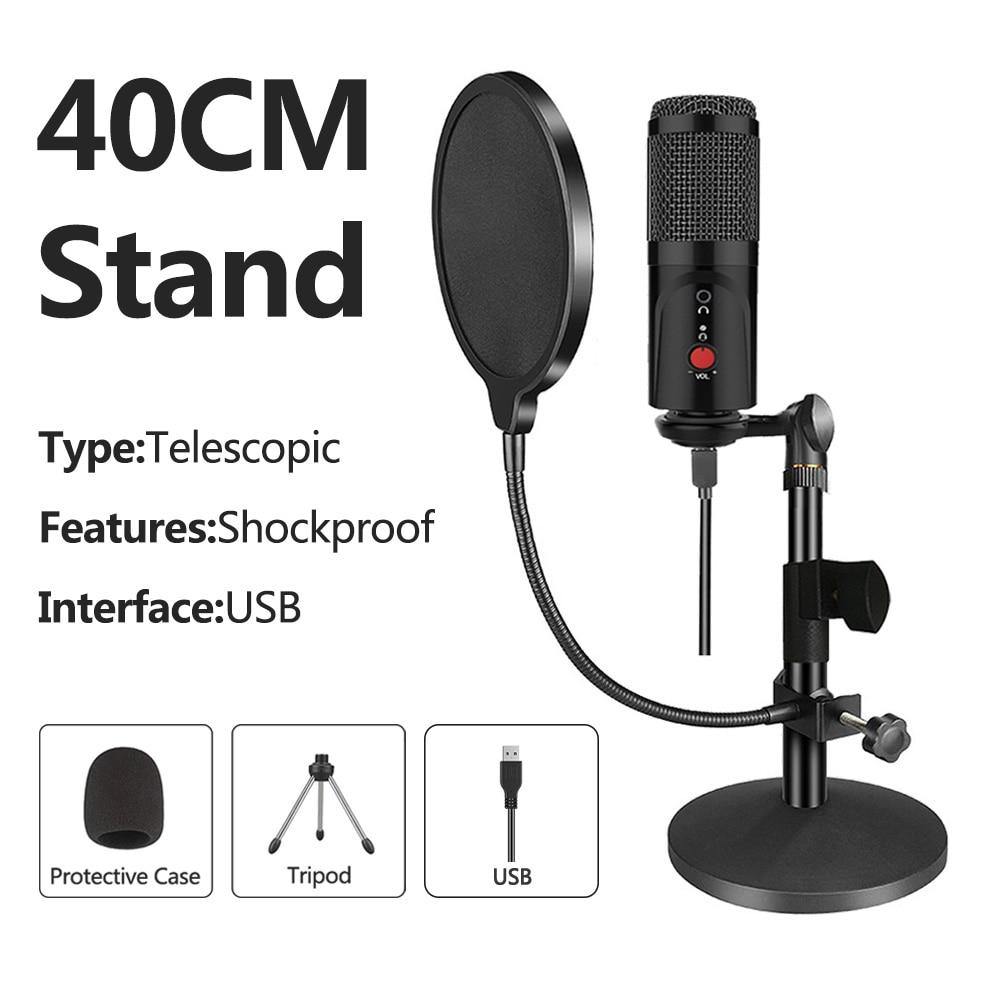 Condenser Microphone computer USB Port Studio Microphone For pc Sound Card Professional Karaoke Microphones DJ Live Recording