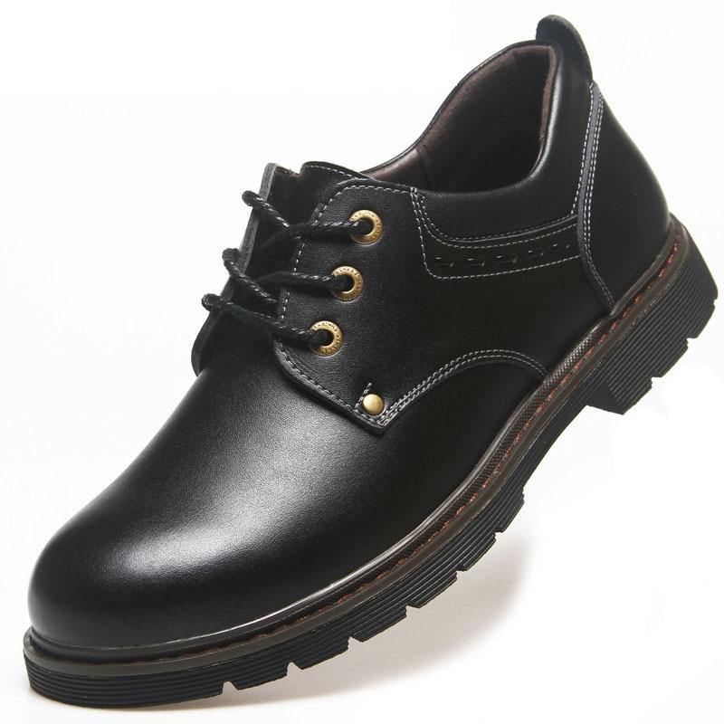 England Luxury Leather Shoes Men Formal Dress Fashion Oxfords Spring Autumn Safety shoes Lace-up Outdoor Mens Martin Shoes