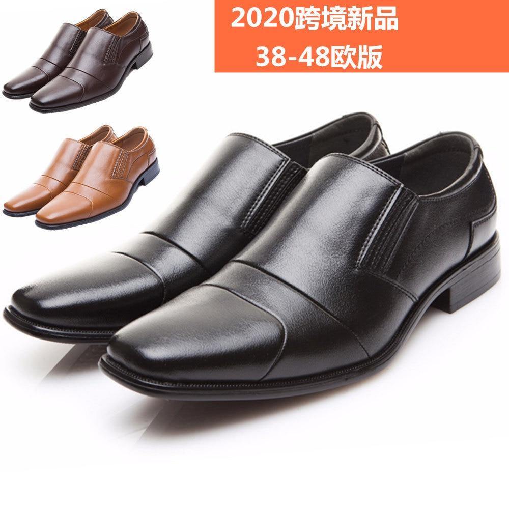 Handmade Mens Wedding Oxford Shoes Black Khaki Genuine Leather Brogue Men's Dress Shoes Slip On Business Formal Shoes For Men