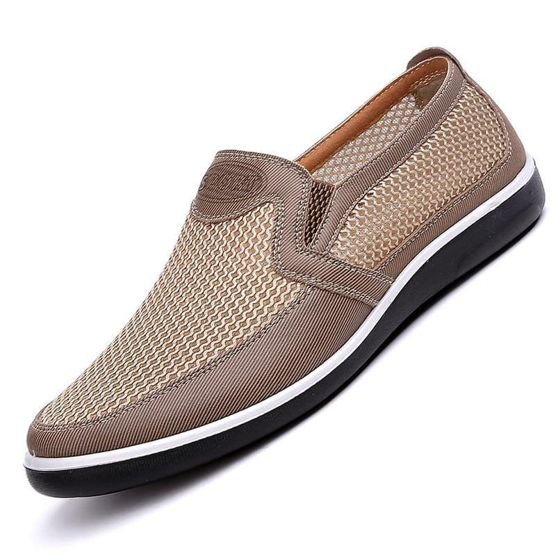 2019 New Summer Mesh Shoes Men Slip-On Flat Sapatos Hollow Out Comfortable Father Shoes Man Casual Moccasins Basic Espadrille