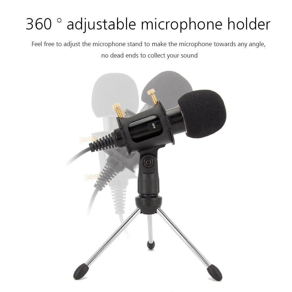 XIAOKOA recording Condenser Microphone mobile phone microphone 3.5mm Jack microfone for Computer PC Karaoke mic for phone