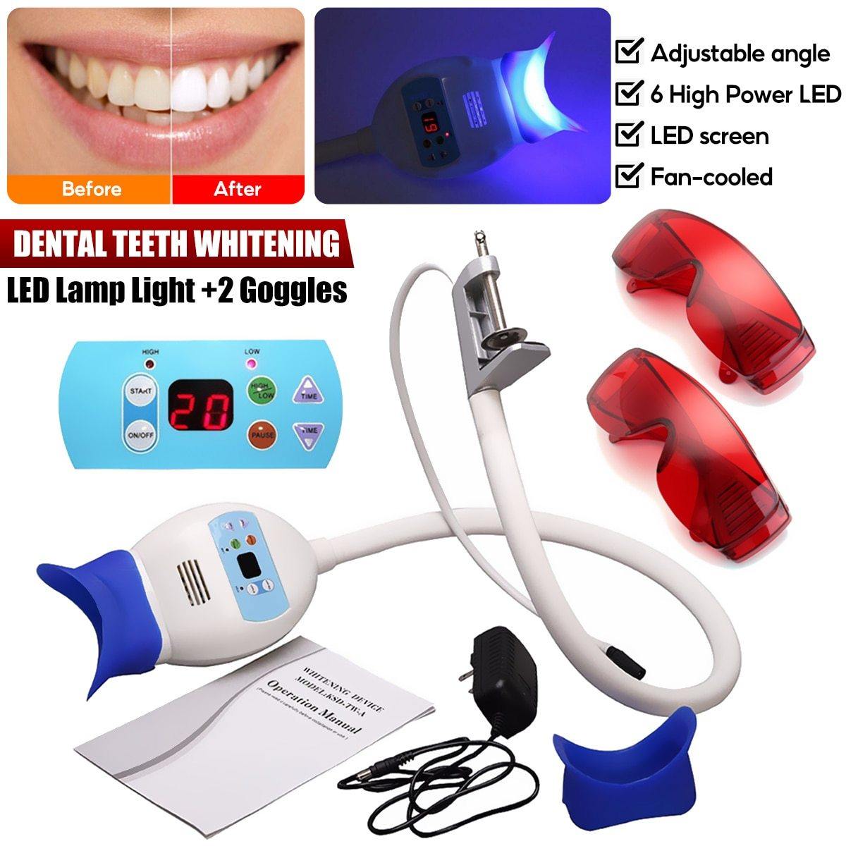 Good Quality New Dental LED Lamp Bleaching Accelerator System Use Chair Dental Teeth Whitening Machine White Light + 2 Goggles