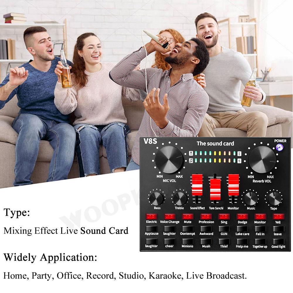 Wired Microphone BM 800 Mic stand Studio condenser Microphone With Filter V8 Sound Card Vocal Recording KTV Karaoke Microphone