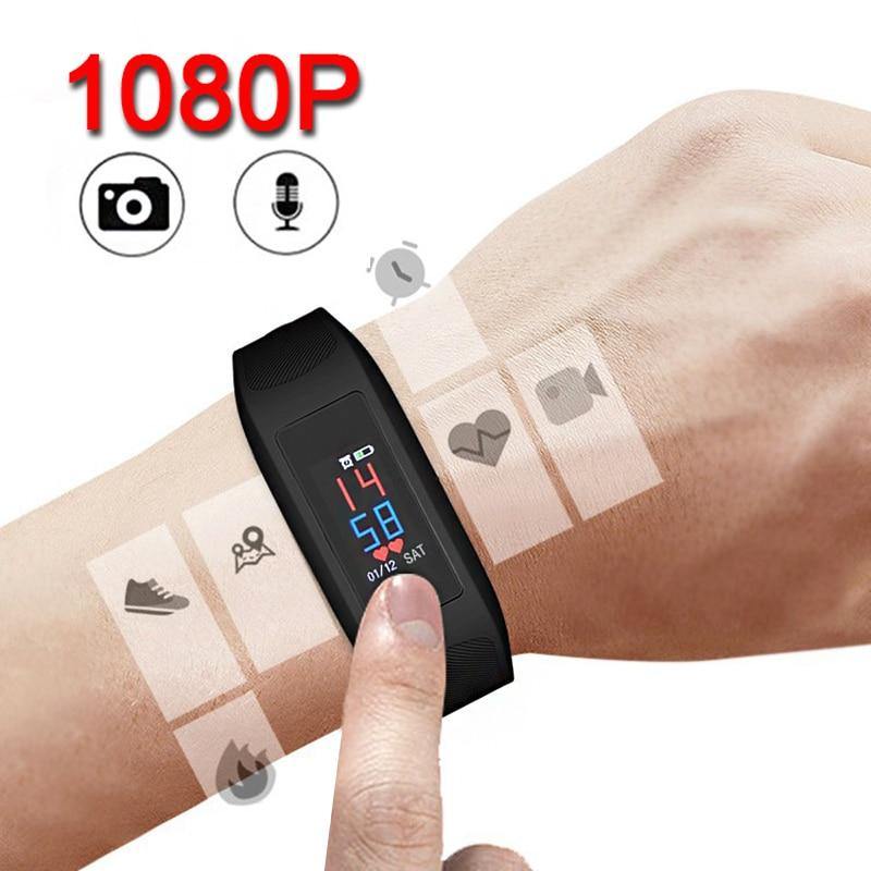 1080P Long Audio Recording HD Camera Color Touch Screen Voice Video Recorder Adult Fitness Tracker Watch Bracelet Smart Band