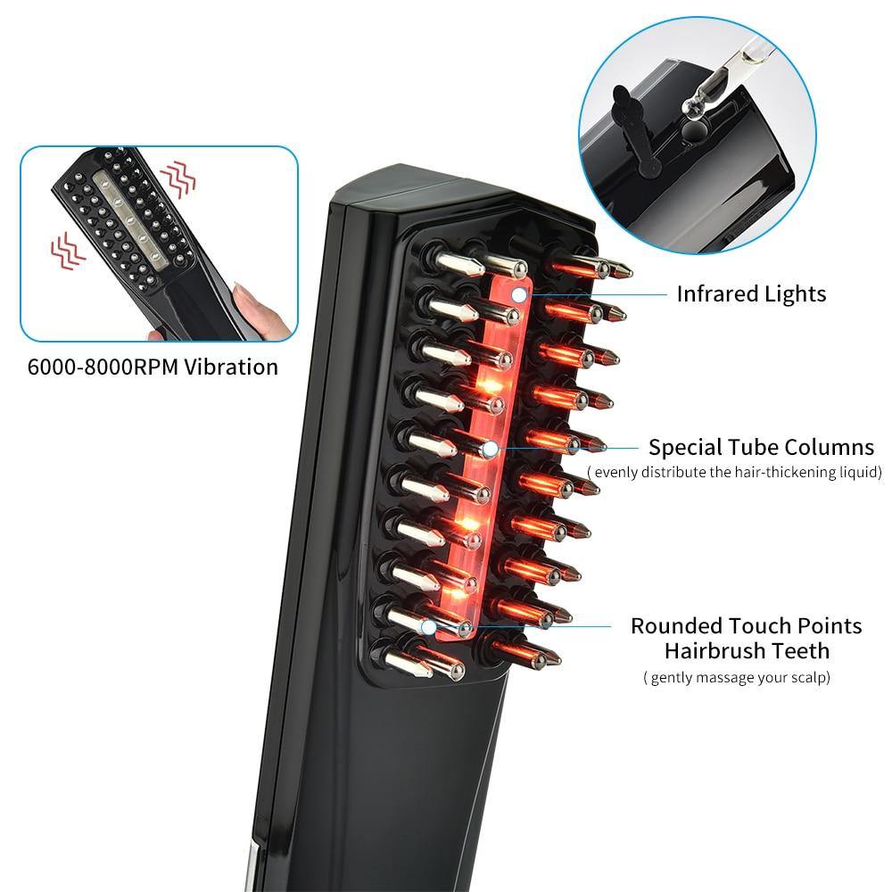 Electric Laser Hair Growth Comb Hair Brush Laser Hair Loss Stop Regrow Therapy Comb Ozone Infrared Massager Supply Comb