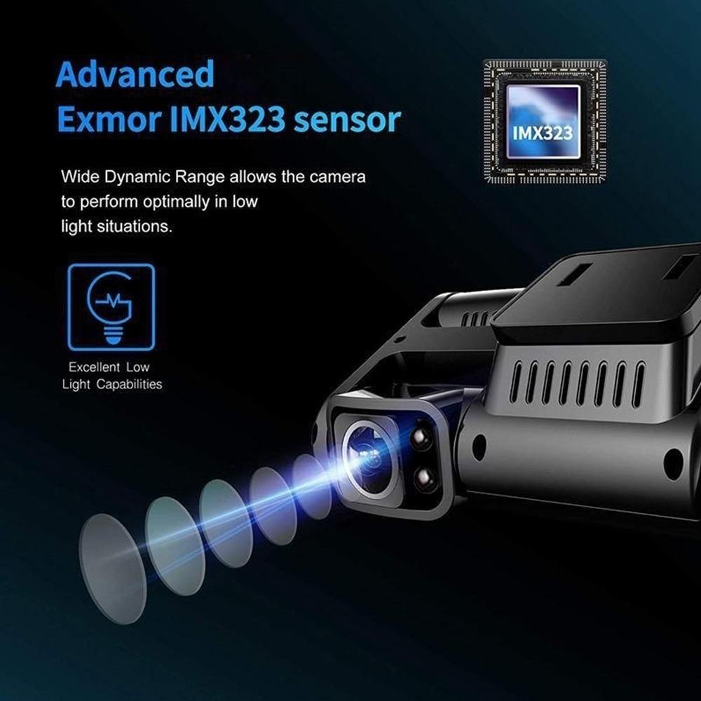 4K 2160P WIFI GPS Logger 360° Dual Lens Car DVR Novatek Chip Sony IMX323 Sensor Night Vision Dual Camera Dash Cam Recorder D30H
