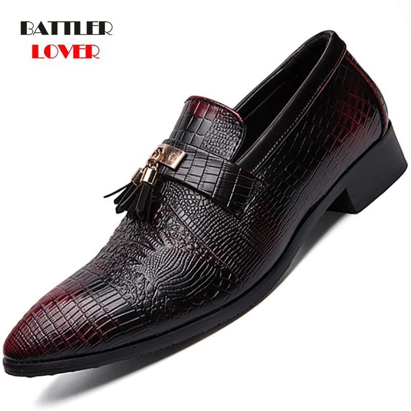 men's evening dress shoes snake skin leather wedding brogue oxford shoes fashion office social elegant business formal shoes men