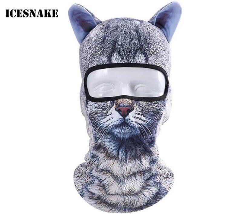 ICESNAKE Motorcycle 3D Animal Ear Balaclava Full Face Mask Bicycle Hats Snowboard Winter Warmer Cat Dog Face Mask