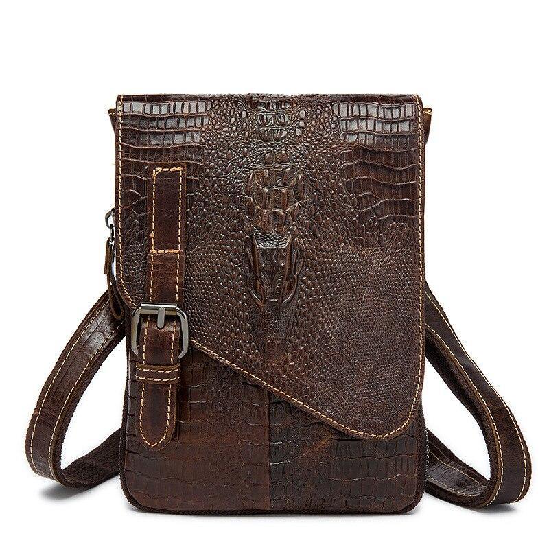 Men Crocodile Classic Briefcase Genuine Leather Business Office Ipad Bag Lawyer Handbag Portfolio Satchel Alligator Shoulder bag (Coffee)