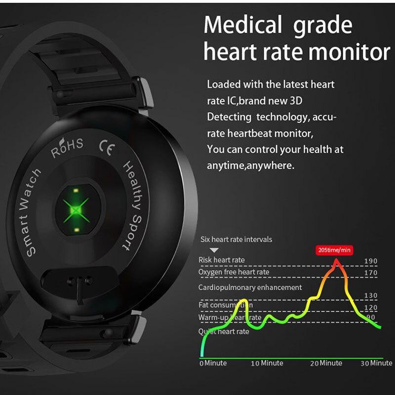 New Color Screen Smart Watch Heart Rate Blood Pressure Sleep Monitoring Waterproof Bluetooth For Android IOS