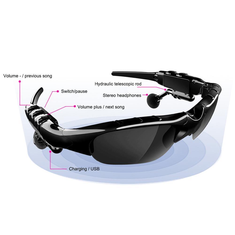 Smart Bluetooth 5.0 Headset Wireless Polarized Bluetooth Sunglasses Sports Driving Bluetooth Glasses Earphone Universal