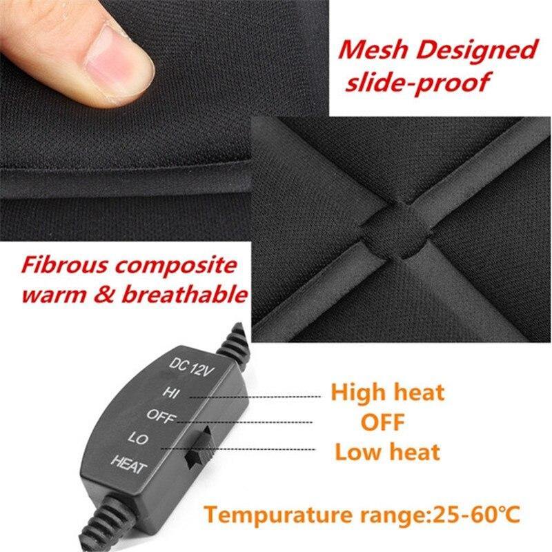 Universal 12V Car Seat Cover 25-60 Degree Adjustable Temperature Auto Heated with Heating Winter Seats Heated Cushion Case HOT