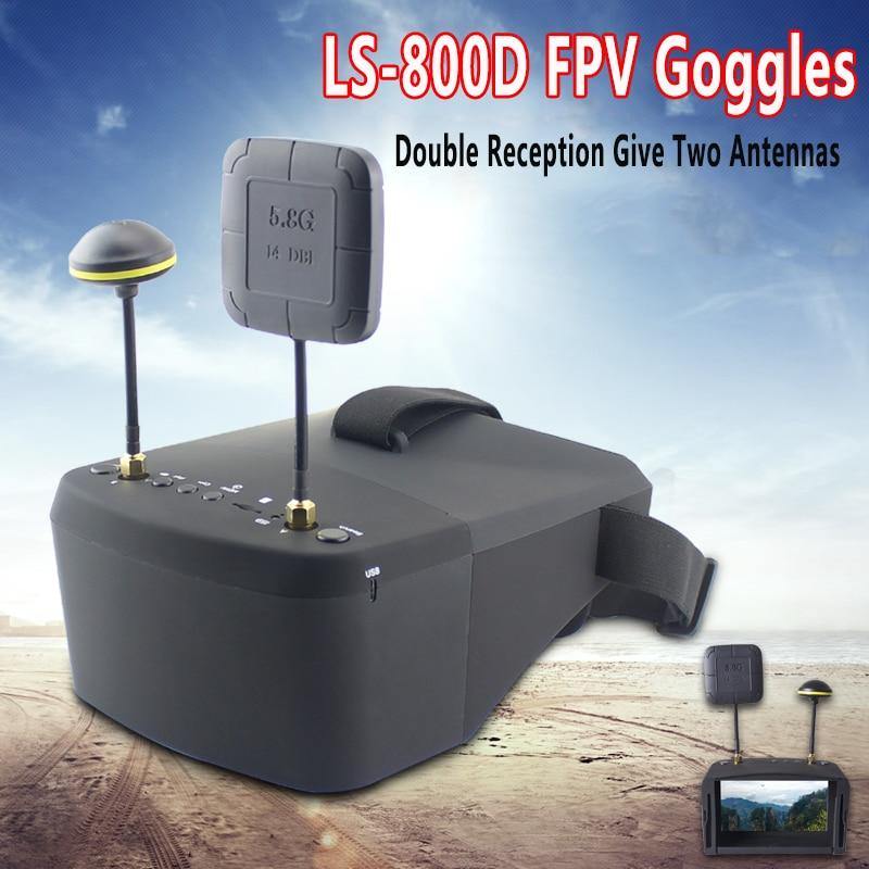 LS-800D FPV Goggles with DVR 5.8G 40CH 4.3 Inch 5 Inch 854*480 Video Headset HD 2000mAh Battery For RC Model