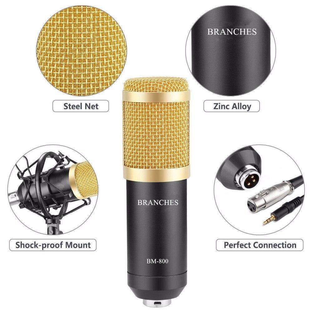 microfone bm 800 Studio Microphone Professional microfone bm800 Condenser Sound Recording Microphone For computer