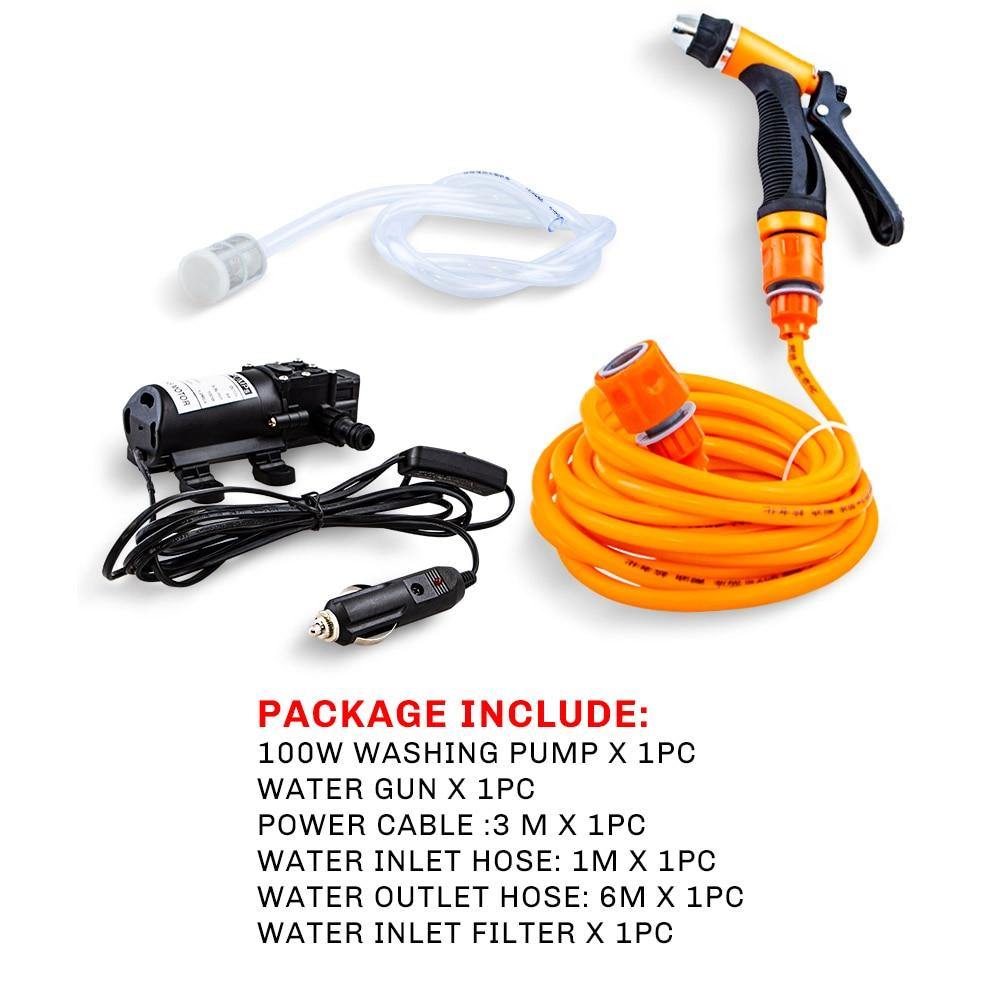 12V Car Washer Gun Pump Self-priming High Pressure Auto Electric Outdoor Portable Washing Machine Cleaning Device For Car Wash