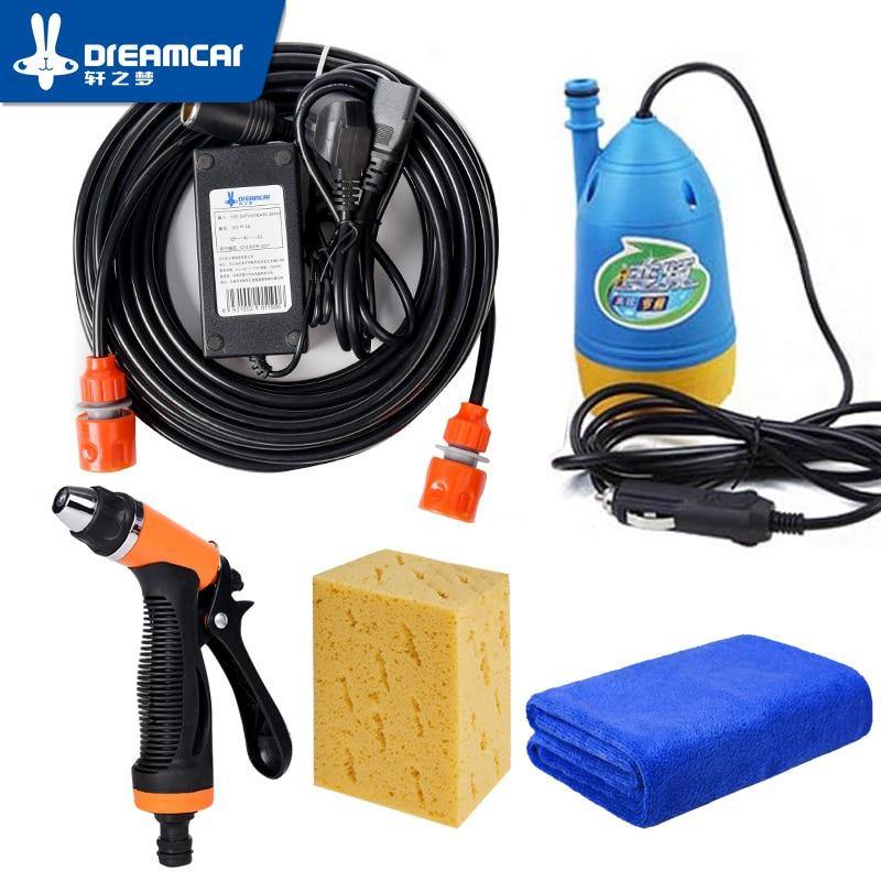 Car Wash 12V Car Washer Gun Pump High Pressure Cleaner Car Care Portable Washing Machine Electric Cleaning Auto Device Brush