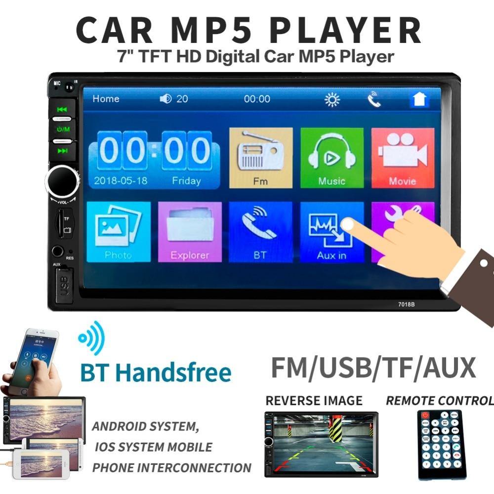 Universal 2 din Car Multimedia Player Autoradio 2din Stereo 7" Touch Screen Video MP5  Auto Radio Backup Camera