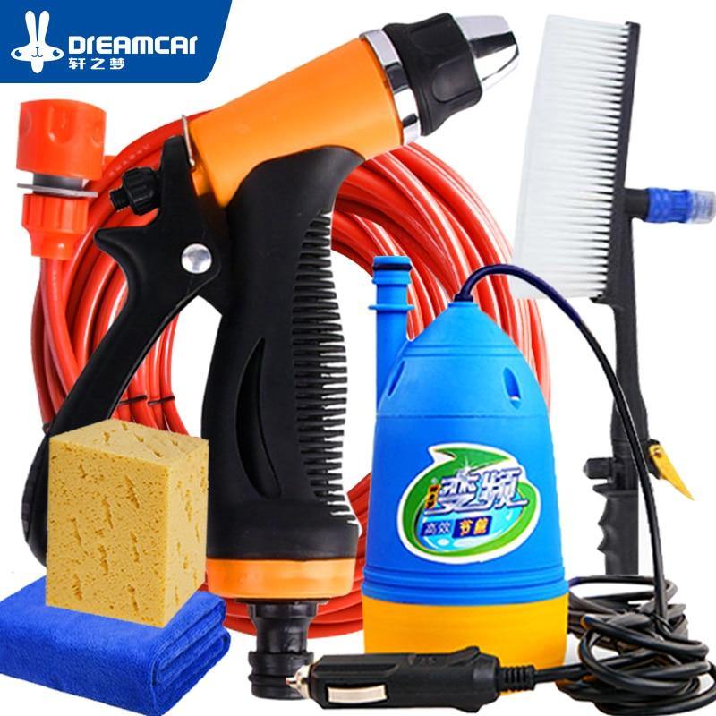 Car Wash 12V Car Washer Gun Pump High Pressure Cleaner Car Care Portable Washing Machine Electric Cleaning Auto Device Brush