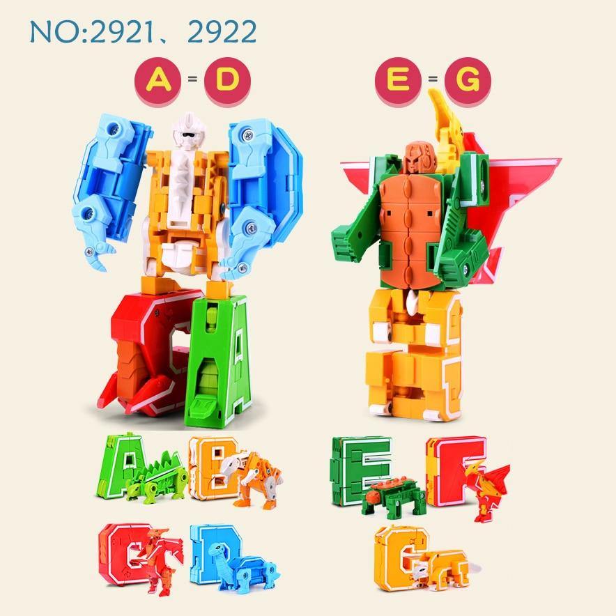 15PCS Assembling Building Blocks  Educational Toys Action Figure Transformation Number Robot Deformation Robot Toy for Children