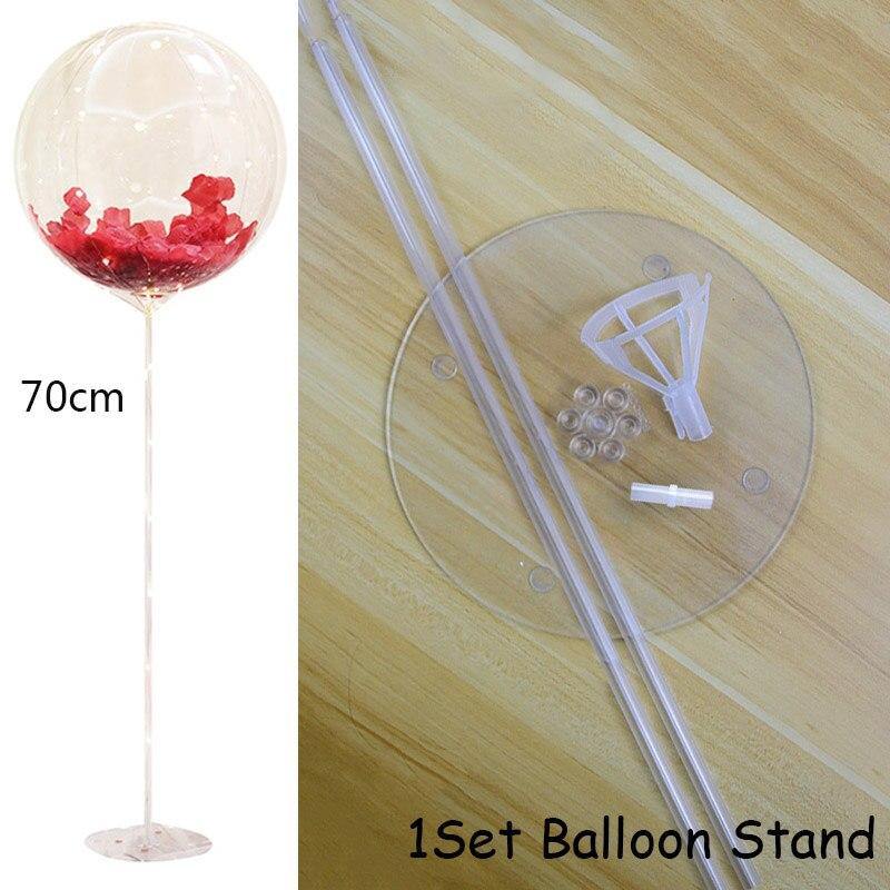 Birthday Party Decor LED Balloon Column Stand With Base Transparent Foil Balloon Christmas Wedding Decor Home Decor Accessories