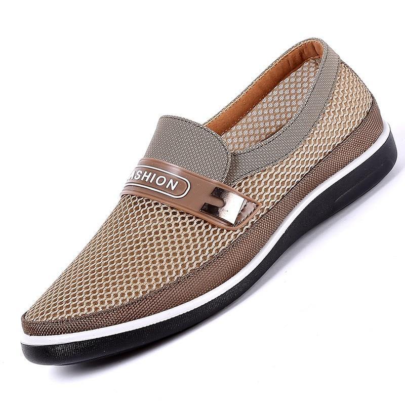 2019 New Summer Mesh Shoes Men Slip-On Flat Sapatos Hollow Out Comfortable Father Shoes Man Casual Moccasins Basic Espadrille