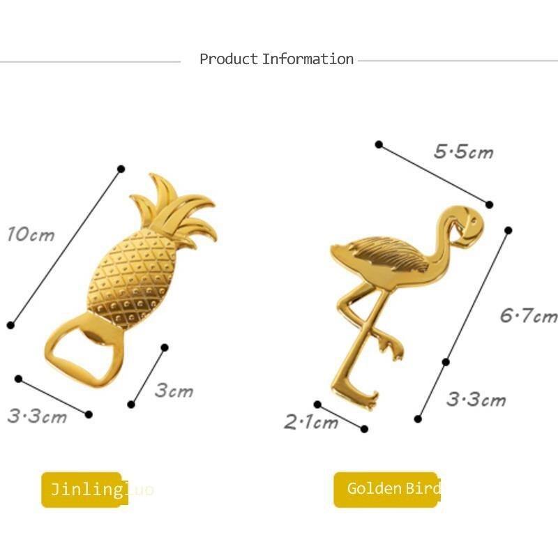 Gold Flamingo Alloy Beer Bottle Jar Opener Cute Wine Opener Birds Bottle Opener Card Of Bar Tool Wedding Gift For Guest