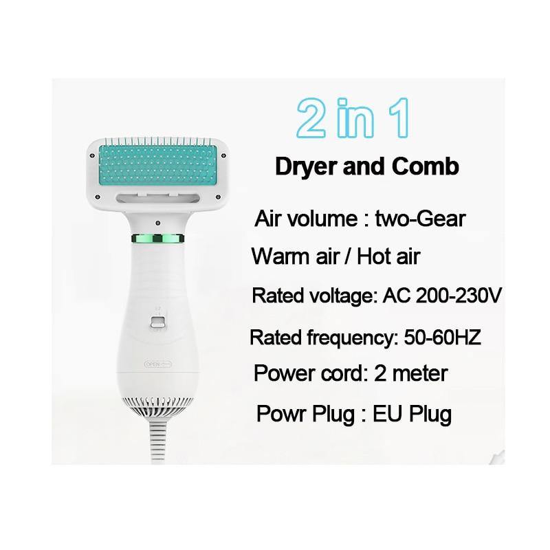 Portable Pet Dog Hair Dryer And Comb Brush  With Low Noise - Mercy Abounding