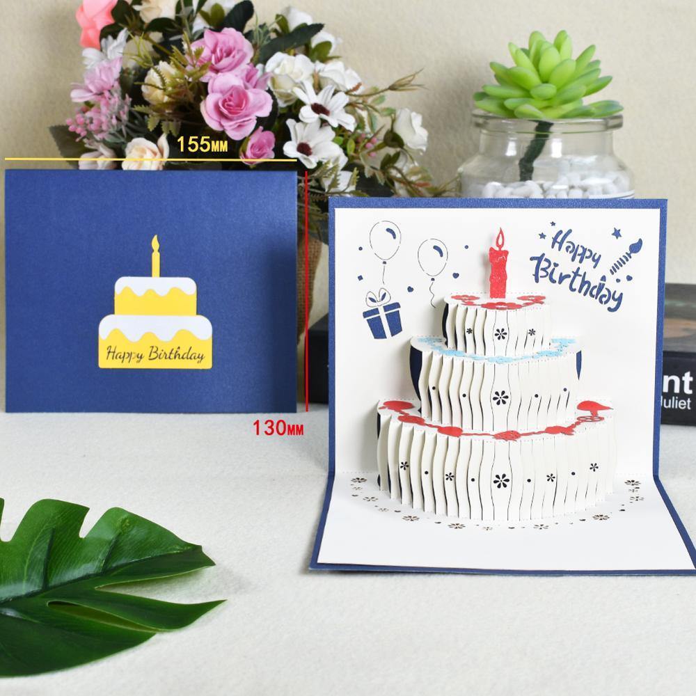 3D Pop-Up Cards Flowers Birthday Card Anniversary Gifts Postcard Unicorn Maple Cherry Tree Wedding Invitations Greeting Cards
