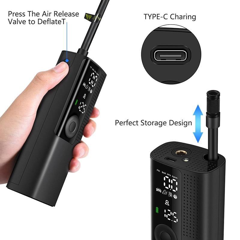Car Electrical Air Pump Mini Portable Wireless Tire Inflatable Pump Inflator Air Compressor Pump for Car Motorcycle Bicycle ball
