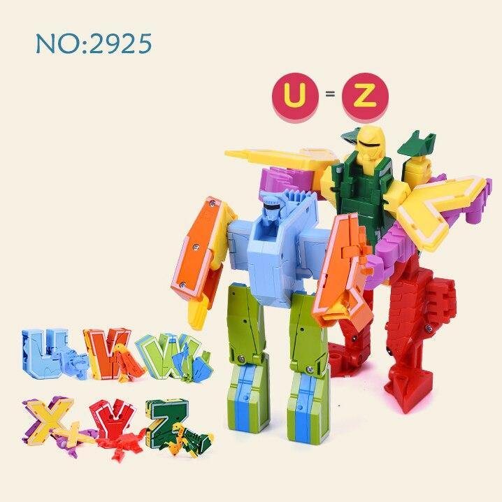 15PCS Assembling Building Blocks  Educational Toys Action Figure Transformation Number Robot Deformation Robot Toy for Children