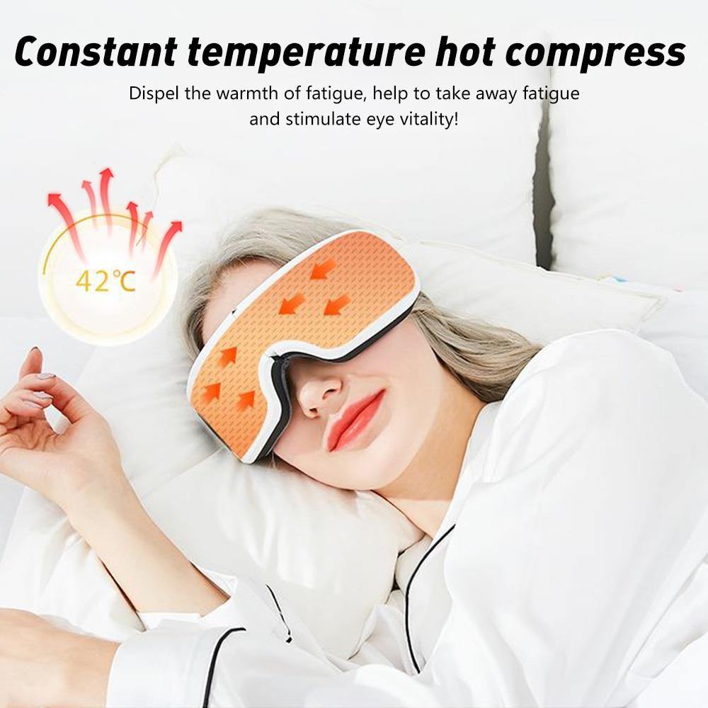 HeTaiDa Eye Massager Anti Wrinkle Fatigue Relief Music Wireless Heating Air Pressure Vibration Eye Massage Glasses for Eye Care