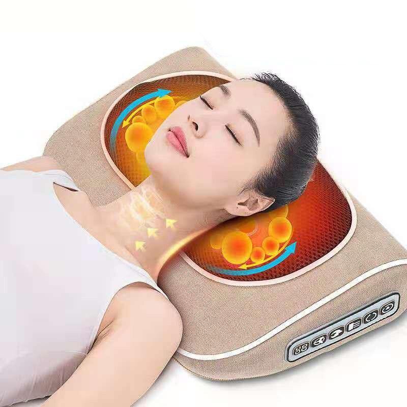 Electric Shiatsu Infrared Massage Pillow Machine Neck Leg Waist Hips Muscle Massager Electric for Back with 10 Ball Massage 220v