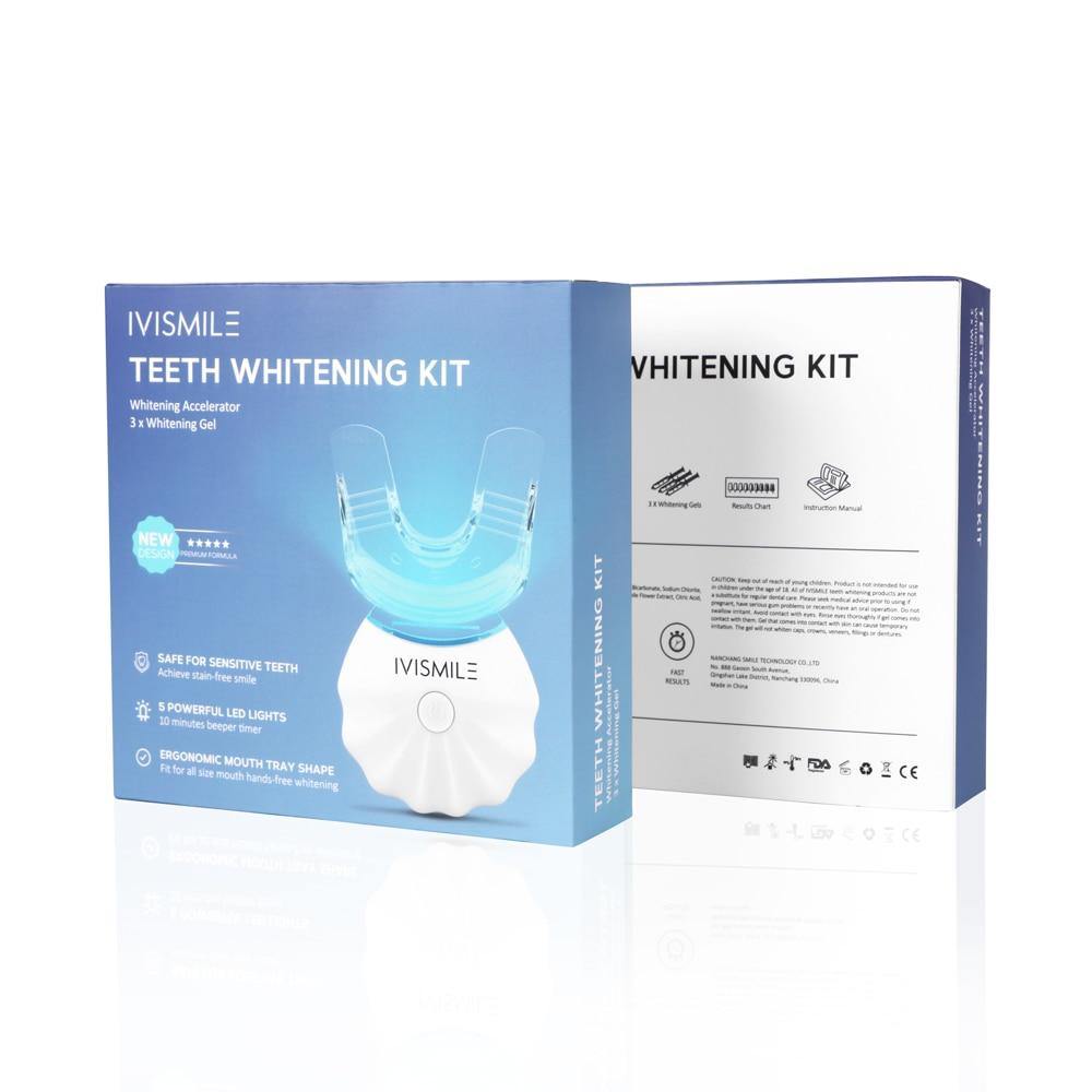 IVISMILE Teeth Whitening Kit With Led Light Oral Care Bleach Remove Tooth Stains Whitener Dental Equipment 35% CP