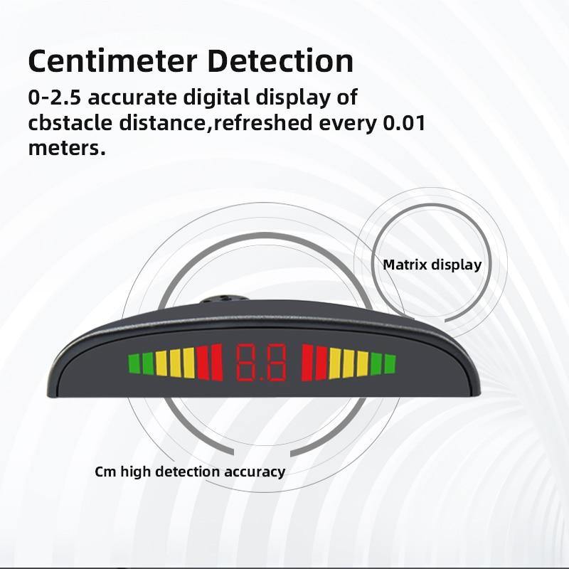 Car LED Parking Sensor Kit 4 Sensors 22mm Backlight Display Reverse Backup Radar Monitor System 12V 6 Colors