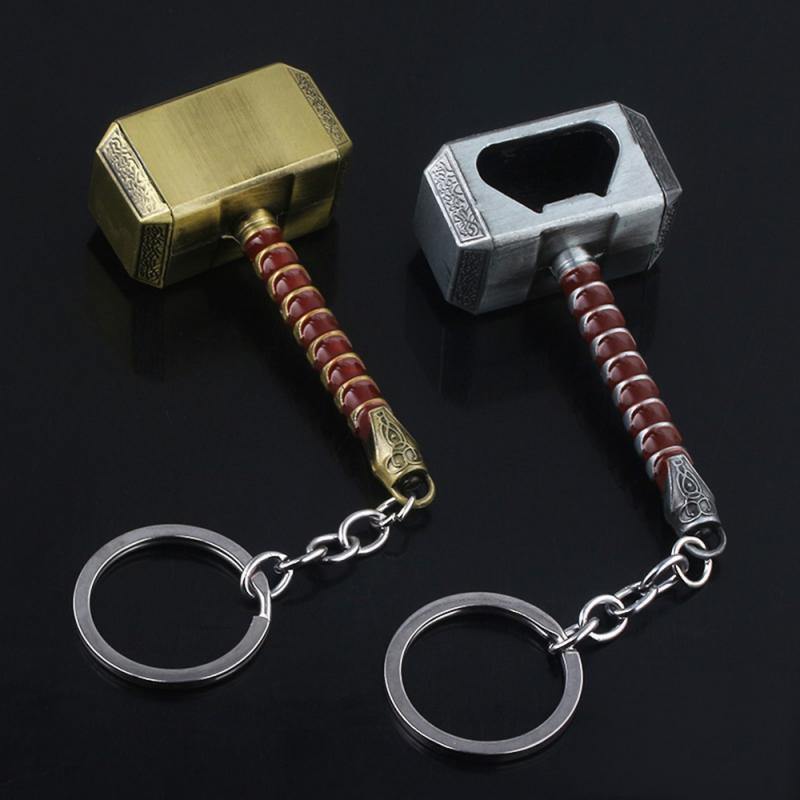 1PC Beer Bottle Openers Multifunction Hammer Of Thor Shaped Beer Bottle Opener With Long Handle Bottler Opener Keychain