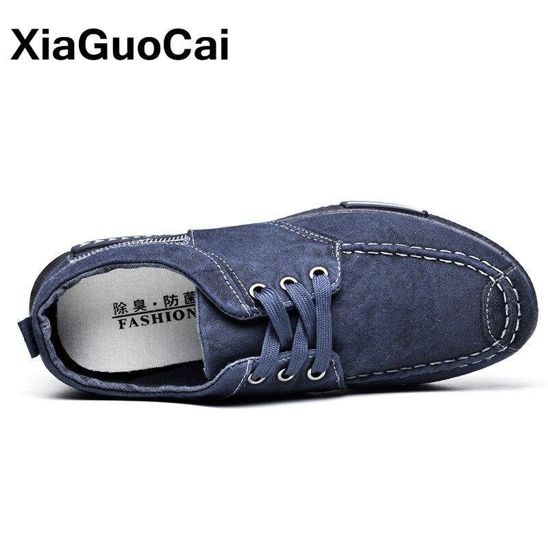 Canvas Men Shoes Big Size Spring Autumn Denim Man Casual Shoes Plimsolls Lace Up Breathable Male Flats Comfortable 2020 Footwear