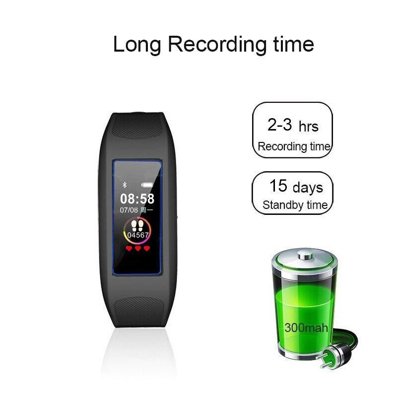 1080P HD Slim Wearable Mini DV Camera Voice Video Recording Audio Recorder Smart Band Watch Bracelet