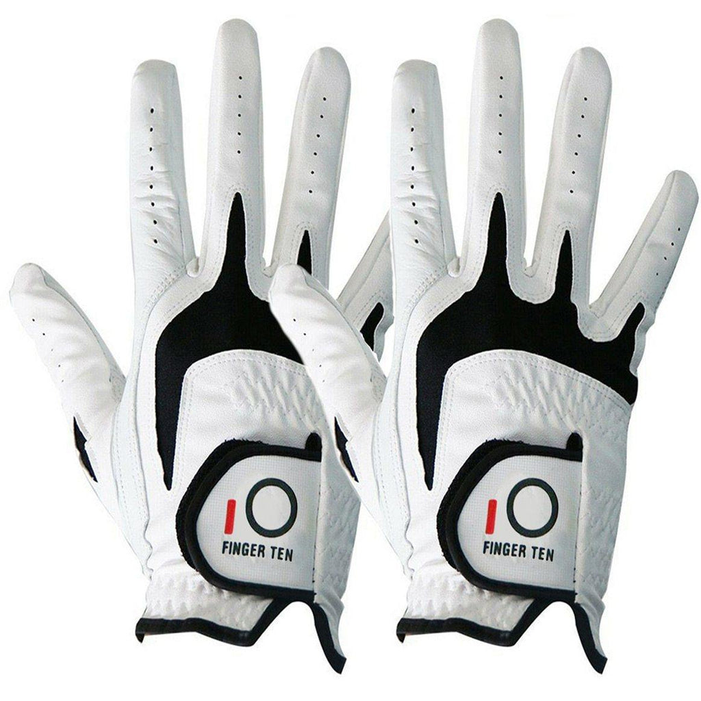 PU Leather Right Hand Golf Gloves Men All Weather Grip Soft Durable Left Hand Lh Rh 2 Pack/Set Golfer Player White Drop Shipping
