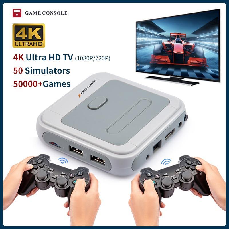 Retro Super Console X Mini/TV Video Game Console For PSP/PS1/MD/N64 WiFi Support HDMI Out Built-in 50 Emulators with 50000+Games