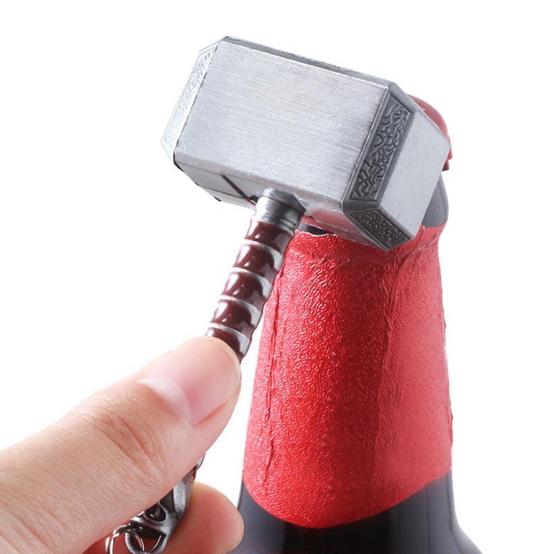 1PC Beer Bottle Openers Multifunction Hammer Of Thor Shaped Beer Bottle Opener With Long Handle Bottler Opener Keychain